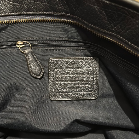 Metallic Navy Leather Coach Tote Bag - Picture 4 of 9